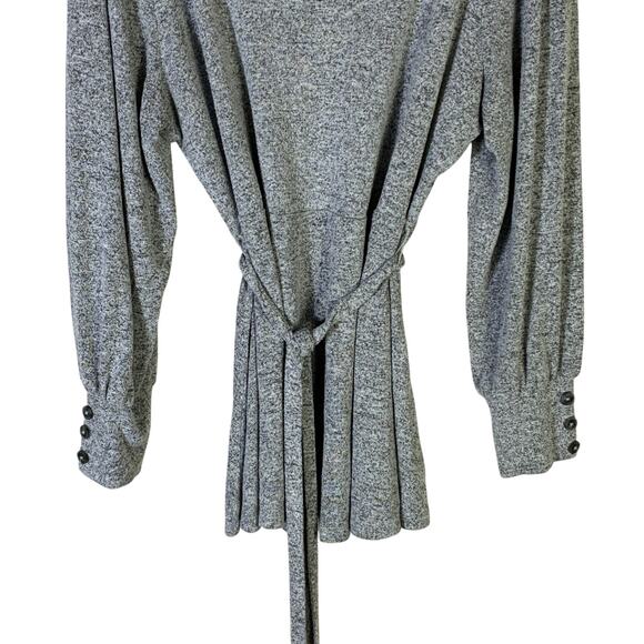 Lane Bryant Tie Waist Knit Sweater Womens 18/20 Gray Stretch Classic - Picture 5 of 9